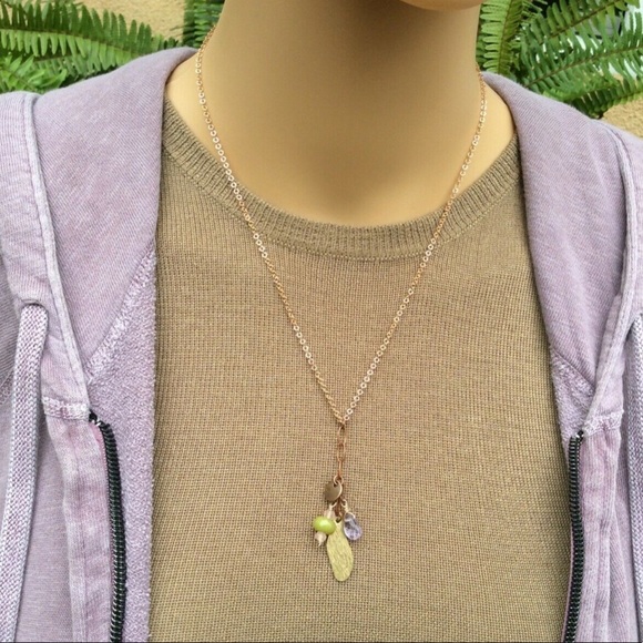 Handcrafted Sundance charm Gold plated natural gemstone Necklace - Picture 3 of 6